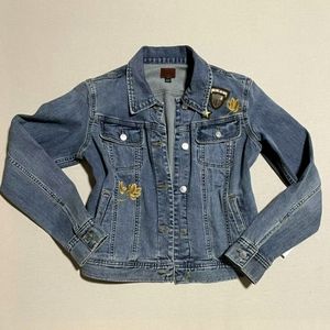 Lauren Ralph Lauren Jeans Womens Size 8 Embroidered Button Denim Jacket Vintage